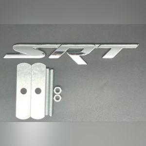Silver SRT grill Emblem Badge 5.65". Other colors & fender badges